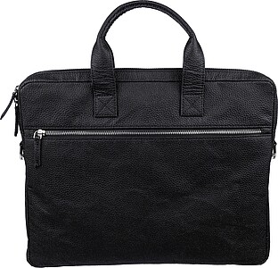 Tomato leather laptop bag Lillian, black