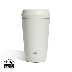 Topl Recycled Steel To Go Tumbler Patented 360 Lid 354ml, brown