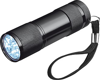 Torch with 3 batteries in a box*, black
