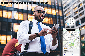 Trackmate RCS rpolyester passport holder worldwide locating, black