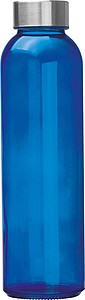 Transparent drinking bottle with grey lid