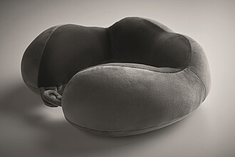 Travel pillow in foam, stone grey