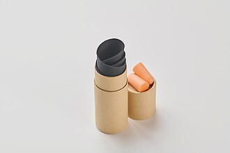 Travel set in paper tube box, beige