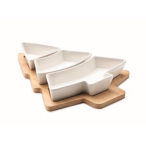 Tree-shaped bamboo serving platter