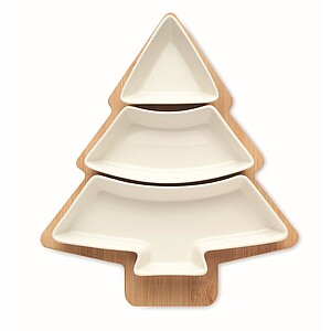 Tree-shaped bamboo serving platter