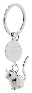 trolley coin keyring, cat