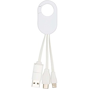 Troop 4-in-1 recycled plastic charging cable, white