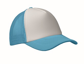 Truckers cap, white/turquoise