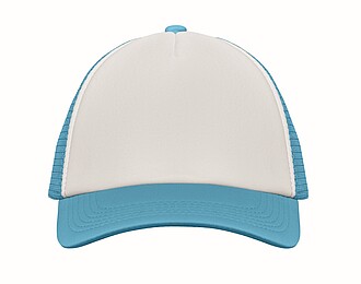 Truckers cap, white/turquoise