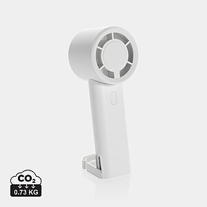 Twist RCS recycled plastic re-chargeable portable fan, white