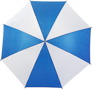 Umbrella with crook handle.Blue/white