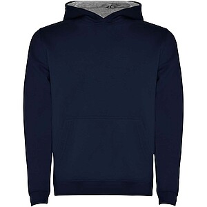 Urban kids hoodie, navy with grey details, 3/4 years