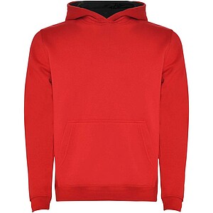 Urban kids hoodie, red with black details, 3/4 years
