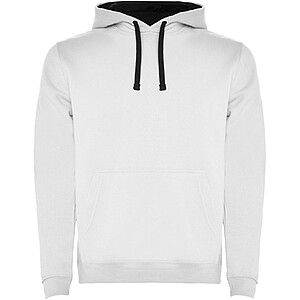 Urban kids hoodie, white with blue details, 11/12 years