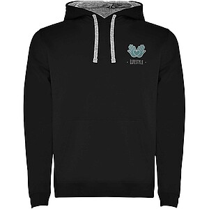 Urban mens hoodie, black with grey details, XS