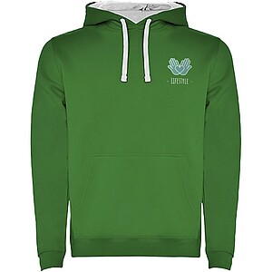 Urban mens hoodie, green with white details, XS