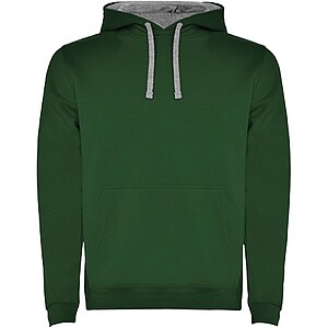 Urban mens hoodie, green with white details, XS