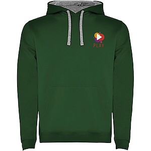 Urban mens hoodie, green with white details, XS