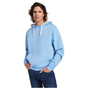 Urban mens hoodie, pink with grey details, XS