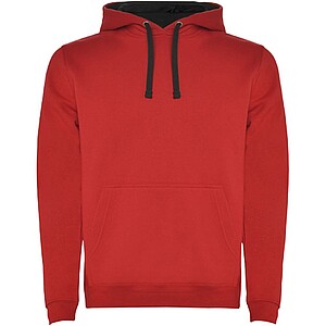 Urban mens hoodie, red with black details, XS