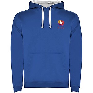 Urban mens hoodie, roayl blue with white details, XS