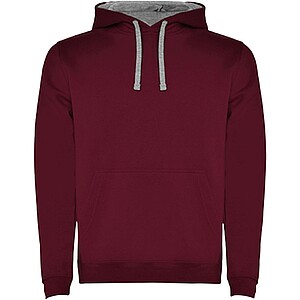 Urban mens hoodie, wine with grey details, XS