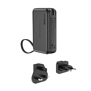 Urban Vitamin Eureka hybrid GANcharger 10000mah powerbank65W, black