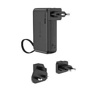 Urban Vitamin Eureka hybrid GANcharger 10000mah powerbank65W, black
