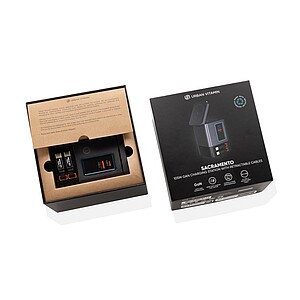 Urban Vitamin Sacramento 105W GAN charger+retractable cables, grey