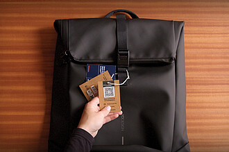 Urban Water Resistant Flap-top Backpack, black, grey