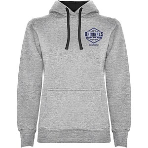 Urban womens hoodie, grey with black details, L