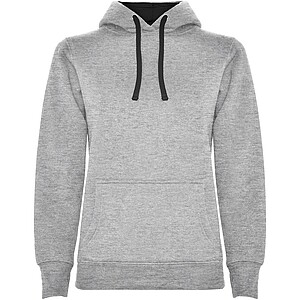 Urban womens hoodie, grey with black details, S