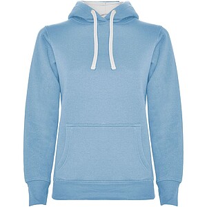 Urban womens hoodie, light blue with white details, S