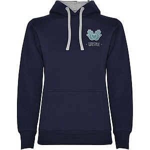 Urban womens hoodie, navy with grey details, S