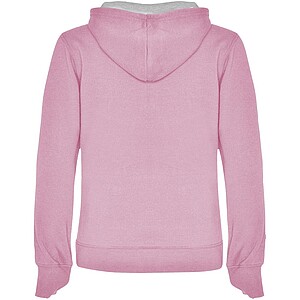Urban womens hoodie, pink with grey details, S