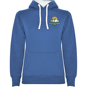 Urban womens hoodie, royal blue with white details, S