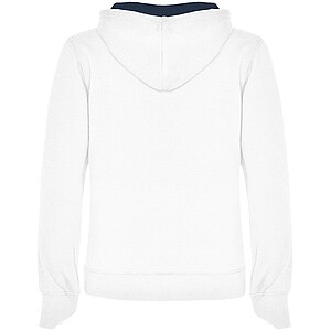 Urban womens hoodie, white with blue details, S