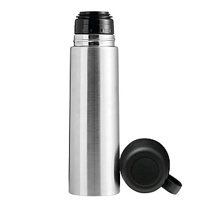 Vacuum flask, black, silver