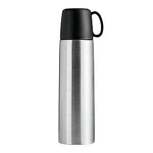 Vacuum flask, black, silver