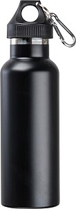 Vacuum flask, matt, 750ml with carabiner, black