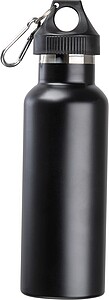 Vacuum flask, matt, 750ml with carabiner, black