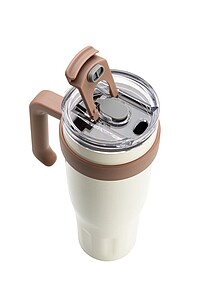 VANILLA SEASON MADURAI Thermo mug with straw, beige