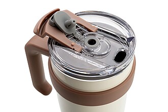 VANILLA SEASON MADURAI Thermo mug with straw, beige