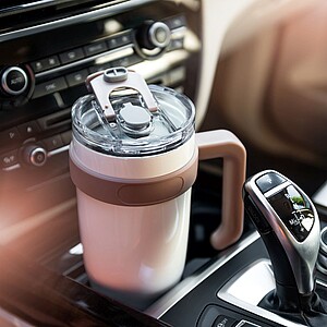 VANILLA SEASON MADURAI Thermo mug with straw, beige