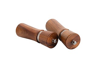 VANILLA SEASON SABARI Elegant salt and pepper mill set with a stand