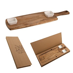 VANILLA SEASON TAKAOKA Practical set of serving board and two ceramic bowls