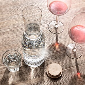 VANILLA SEASON WAINUI Elegant Bohemia Crystal glass carafe with a wooden lid, 1,2l