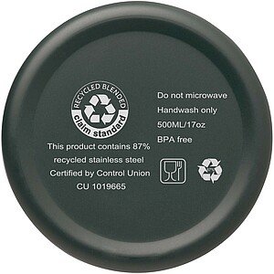 Vasa 500 ml RCS certified recycled stainless steel copper vacuum insulated bottle, green flash