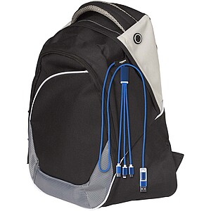 Versatile 5-1 recycled aluminium charging cable, royal blue