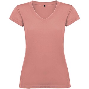 Victoria short sleeve womens v-neck t-shirt, clay orange
